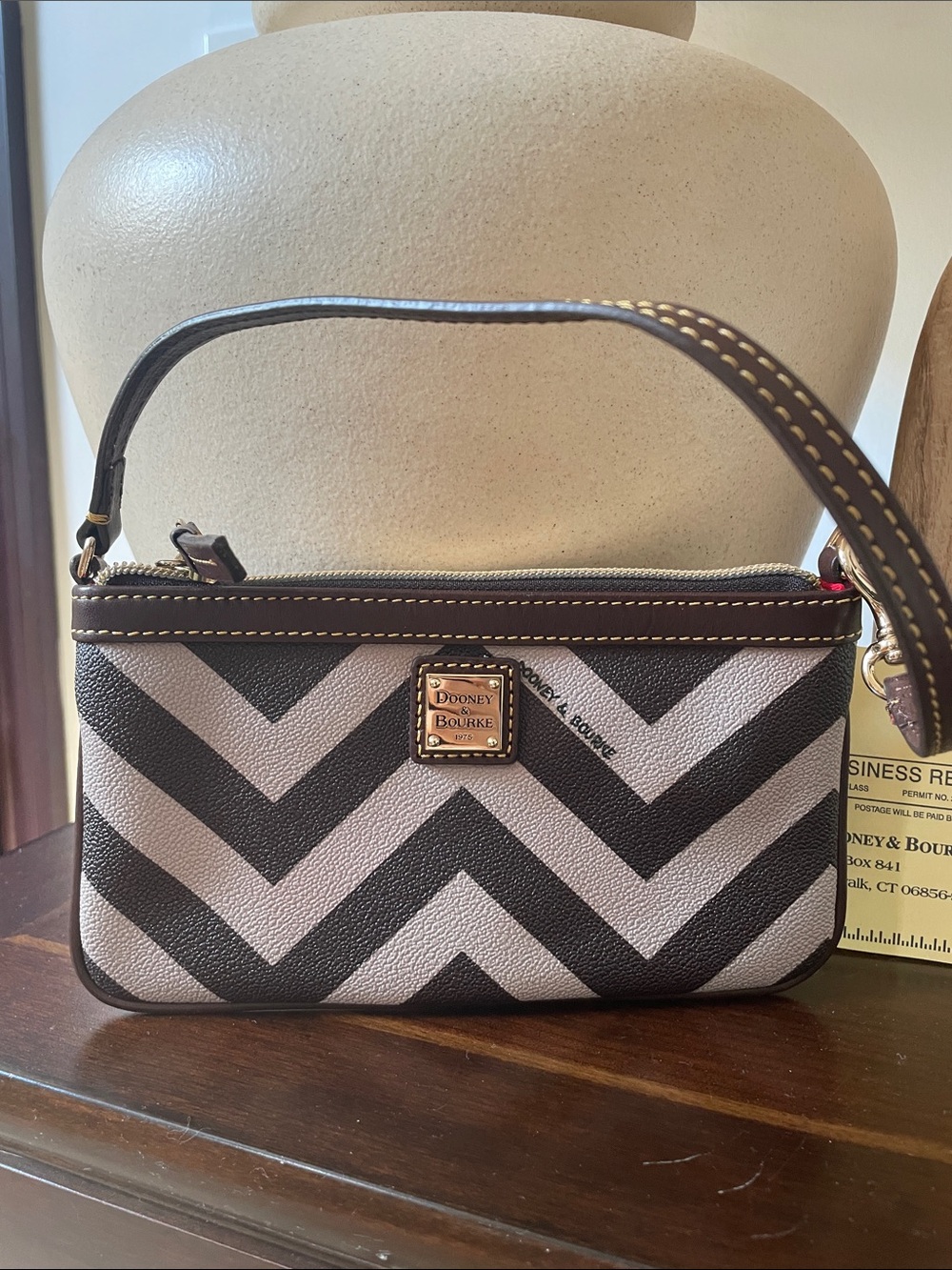 Dooney & Bourke EUC Chevron Wristlet
